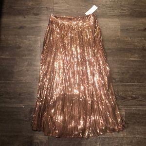 Urban Outfitters Rose Gold Midi Skirt